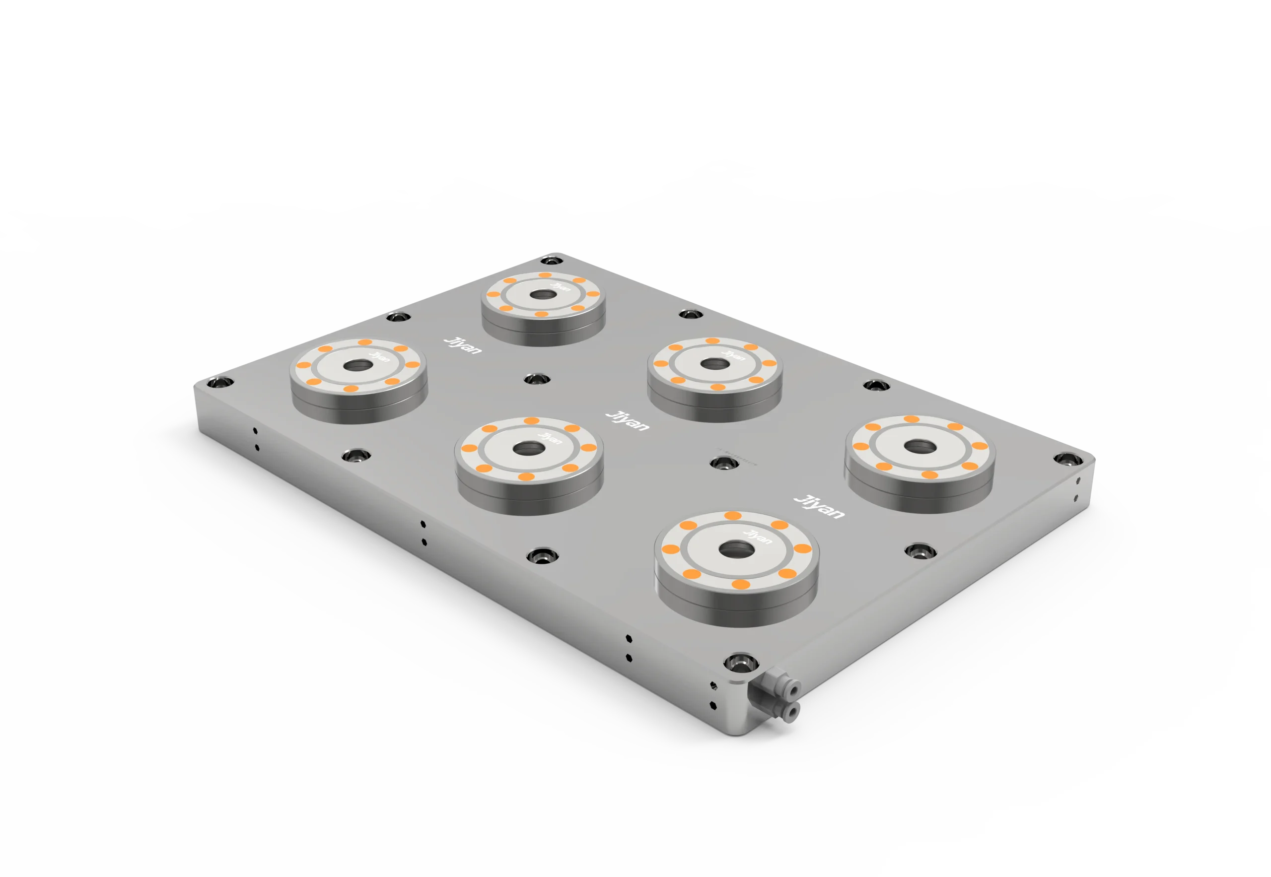 JIYAN H18 six-station zero-point clamp presenting multiple parts in one setup