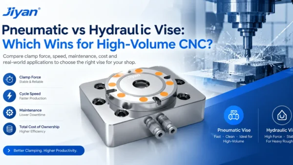 JIYAN pneumatic vs hydraulic vise for high-volume CNC workholding
