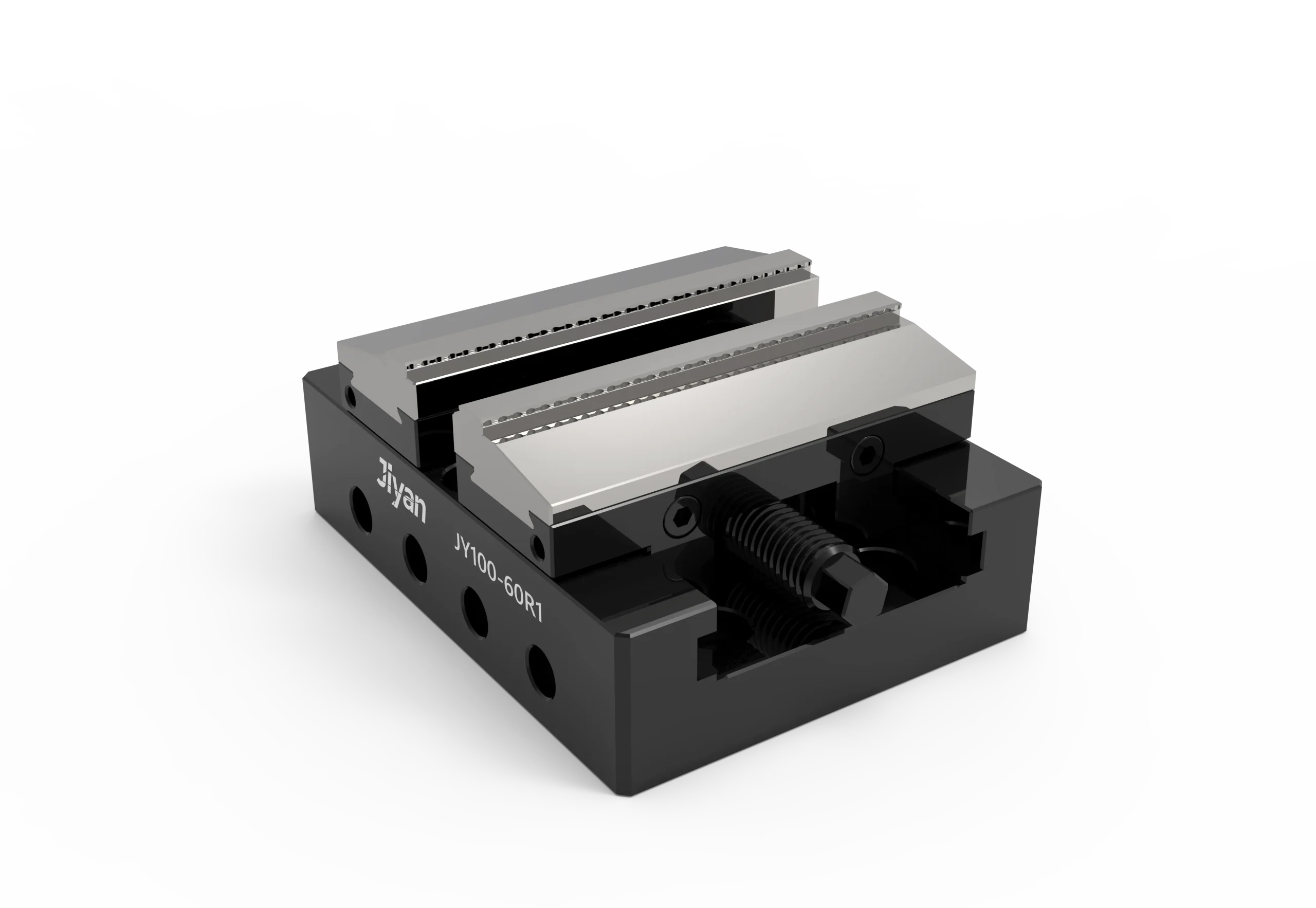JY100-60R1 Self-Centering CNC Vise – Soft + Low Hard Jaw Combo